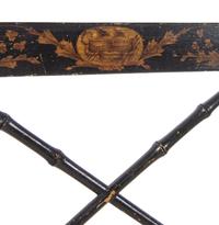 A Regency Black-Painted and Stencil-Decorated Settee
