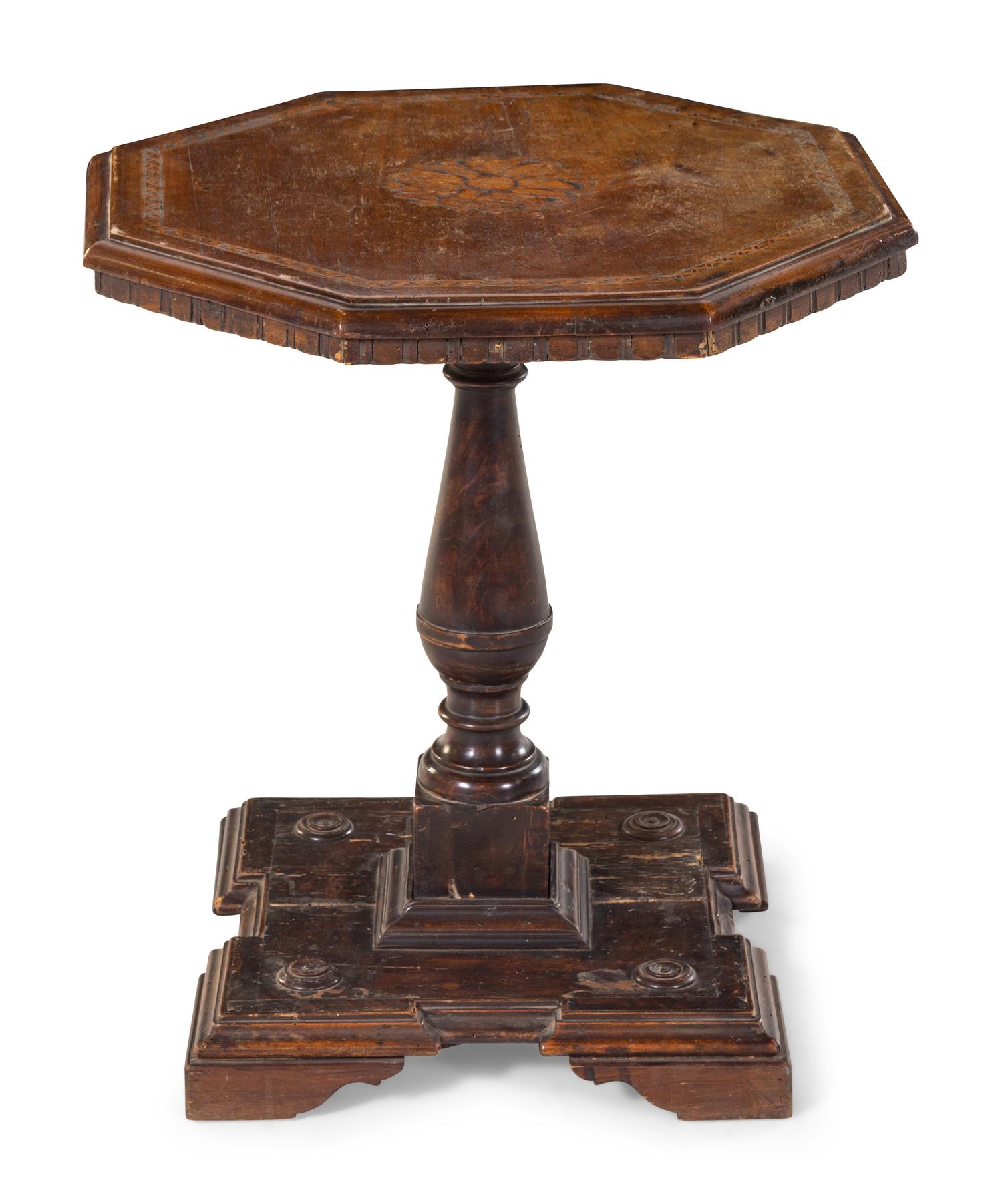 An Italian Walnut and Marquetry Table