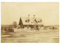 [LATE INDIAN WARS]. GARDNER, Alexander (1821-1882). Imperial albumen photograph. Scenes in the Indian Country [Col. Bullock residence at Fort Laramie].