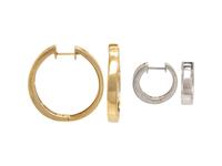TWO PAIRS OF DIAMOND HOOP EARRINGS