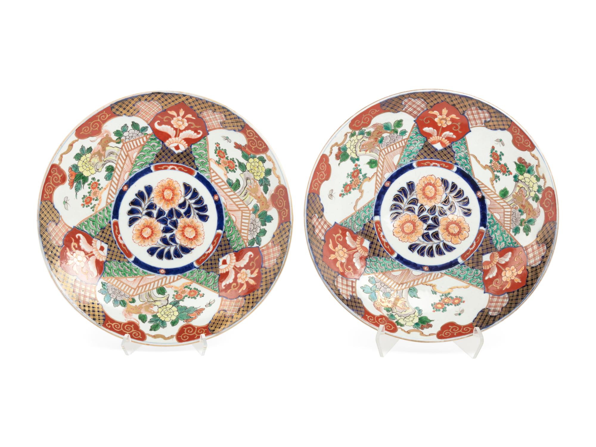 A Pair of Japanese Imari Porcelain Chargers