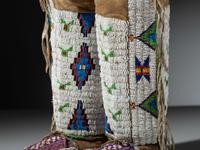 Sioux Beaded Hide Leggings and Moccasins