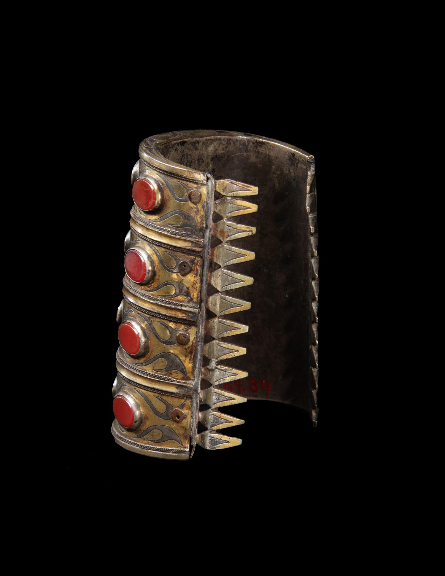 A Tekke Turkmen Carnelian Inset Cuff