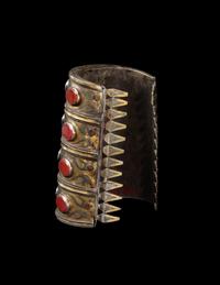 A Tekke Turkmen Carnelian Inset Cuff