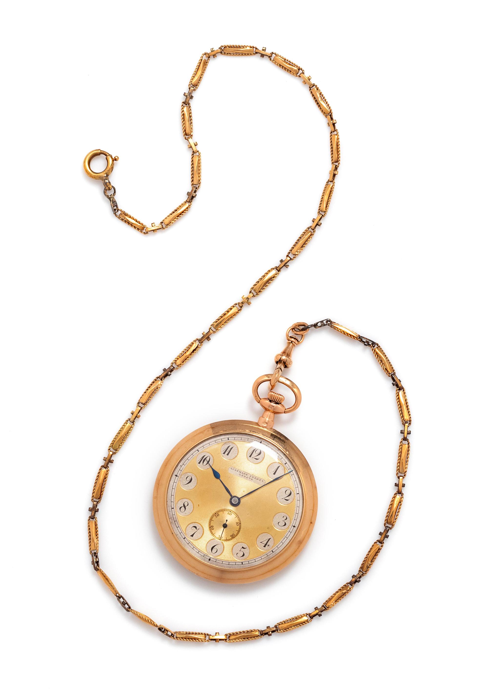Audemars Fréres, Yellow Gold Open Face Pocket Watch