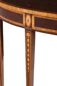 A George III Style Mahogany and Marquetry Console Table