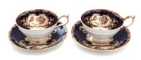 An Aynsley Aristocrat Partial Tea Service Teacup height 2 1/4 x 4 diameter inches.