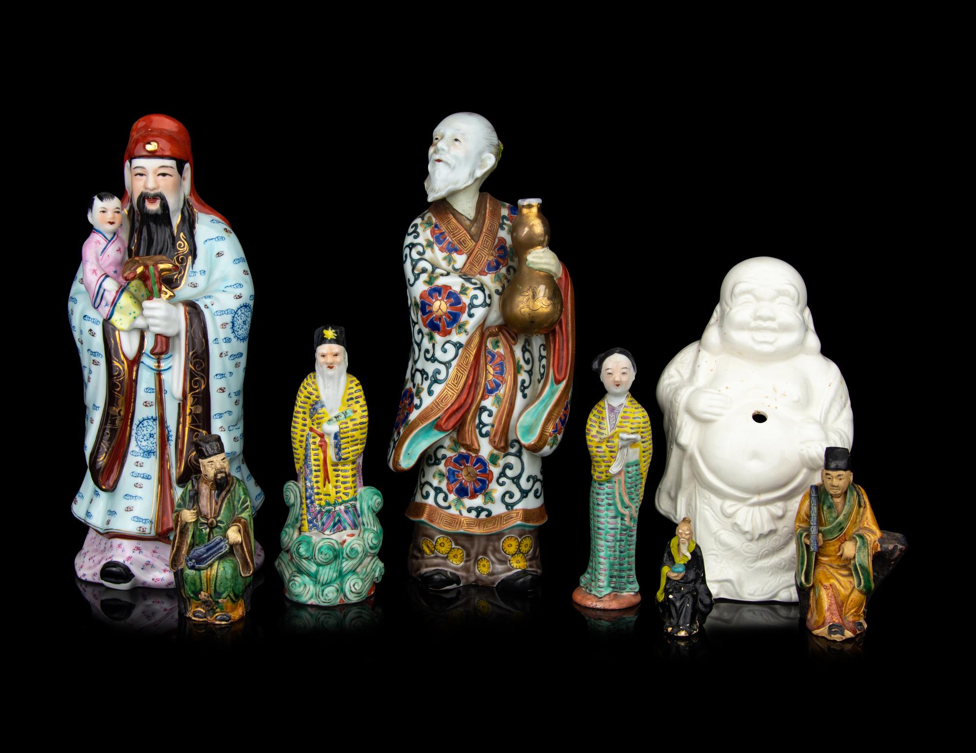 Eight Chinese Porcelain Figures