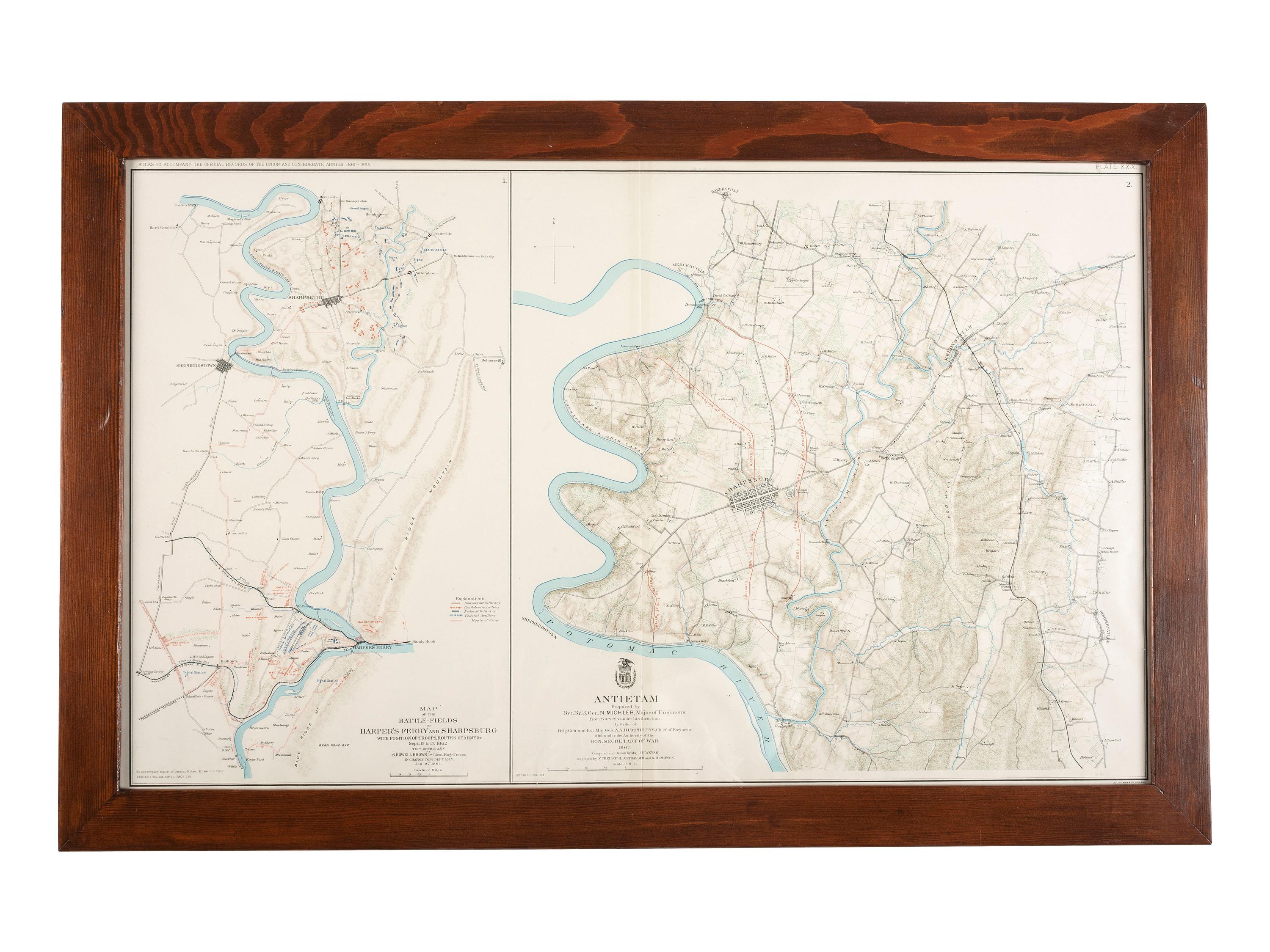 [CIVIL WAR]. Equipment and relic archive related to Civil War surgeon Dr. Joseph R. Martin and his service with the 124th Pennsylvania Infantry Regiment, highlighted by Tiemann & Co. surgical kit.