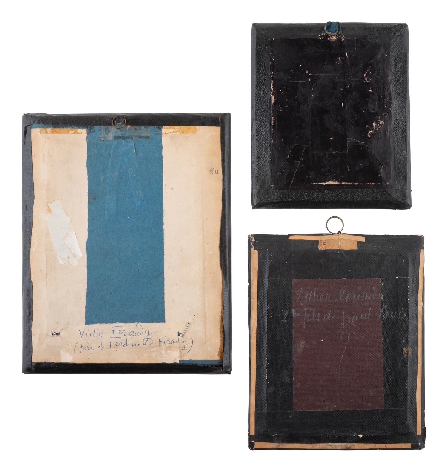 [EARLY PHOTOGRAPHY]. 15 European daguerreotypes of men housed in passe partout mounts.