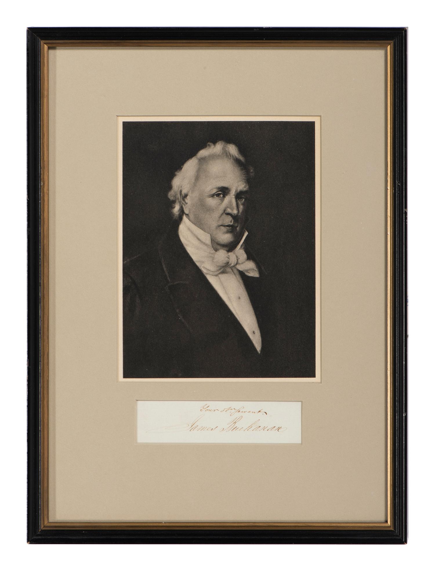 BUCHANAN, James (1791-1868) -- CALHOUN, John C. (1782-1850). Clipped signatures, comprising: