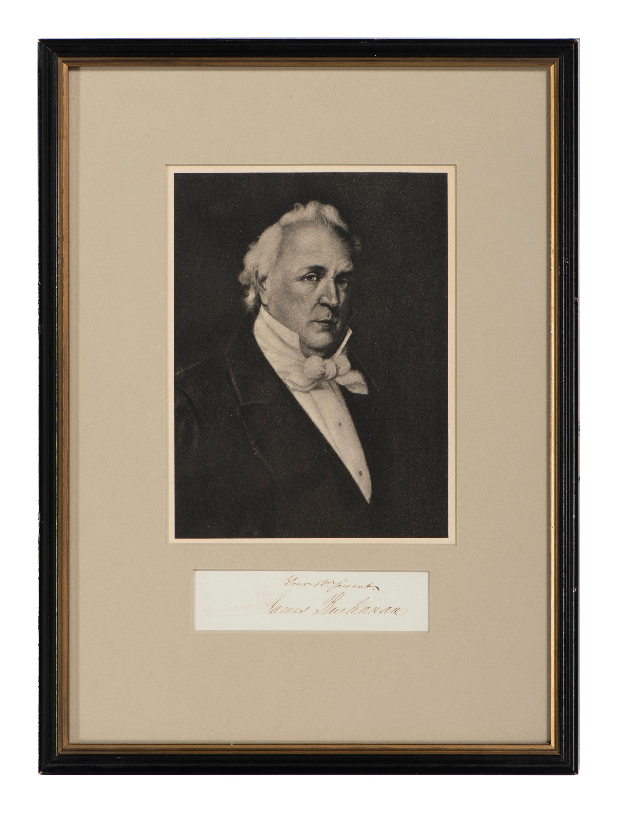 BUCHANAN, James (1791-1868) -- CALHOUN, John C. (1782-1850). Clipped signatures, comprising: