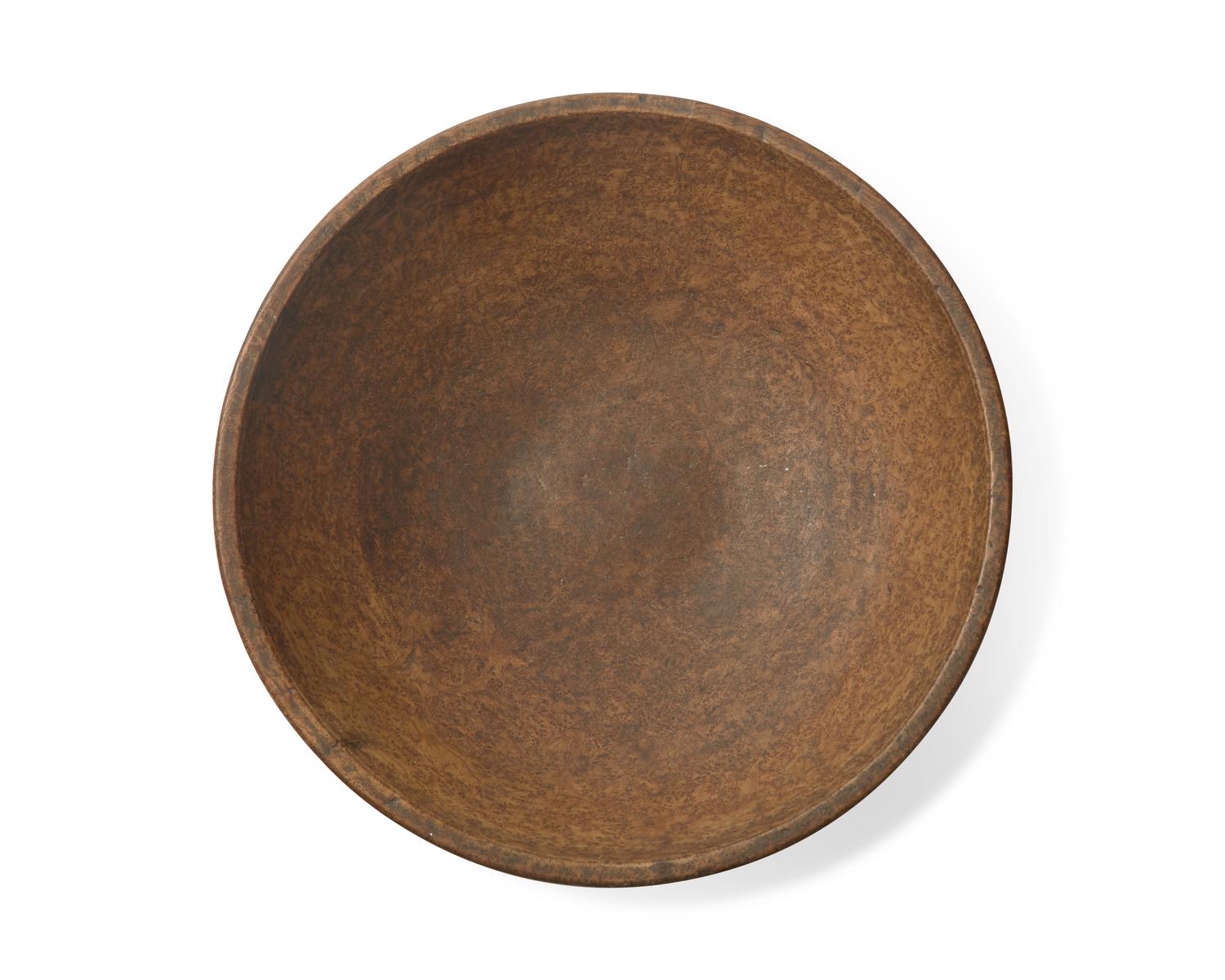 A Large Turned Burl Wood Bowl