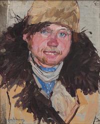 Leon Schulman Gaspard (American/Russian, 1882-1964) — Man with Fur Collar
