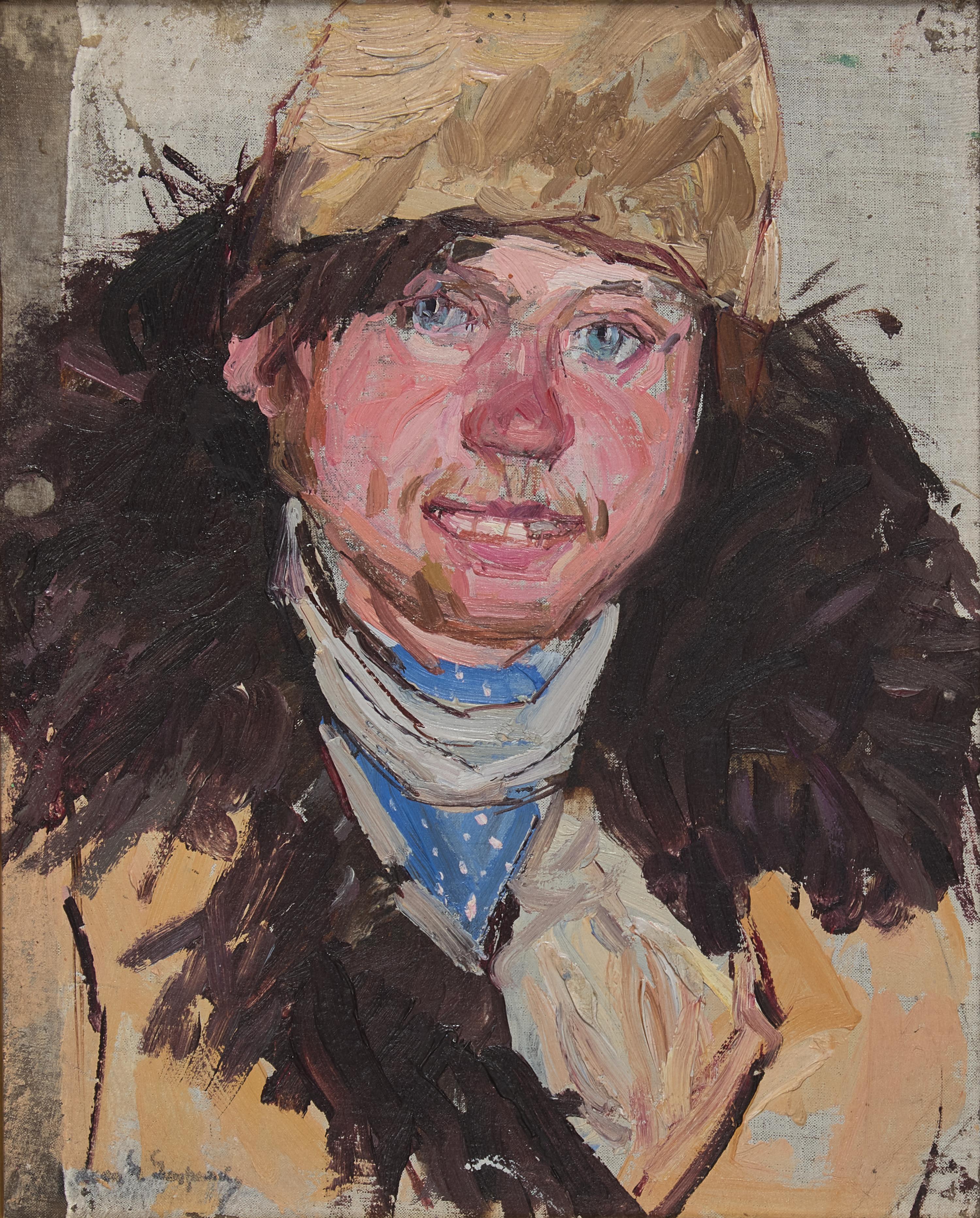Leon Schulman Gaspard (American/Russian, 1882-1964) — Man with Fur Collar