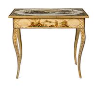 A Continental Polychrome Painted Side Table