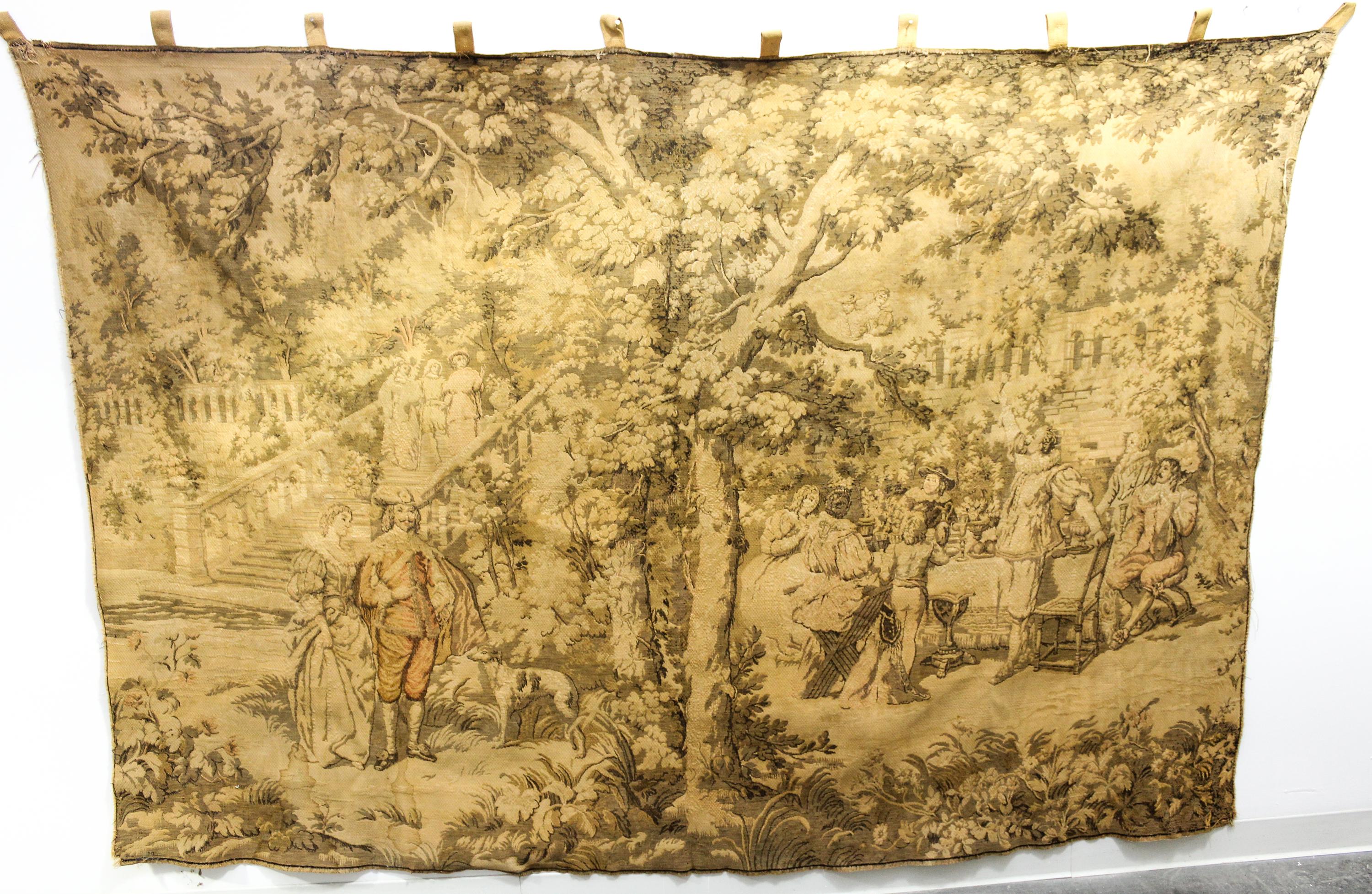 A French Style Wool Tapestry Height 67 1/2 x width 96 inches. — LATE 19TH/EARLY 20TH CENTURY