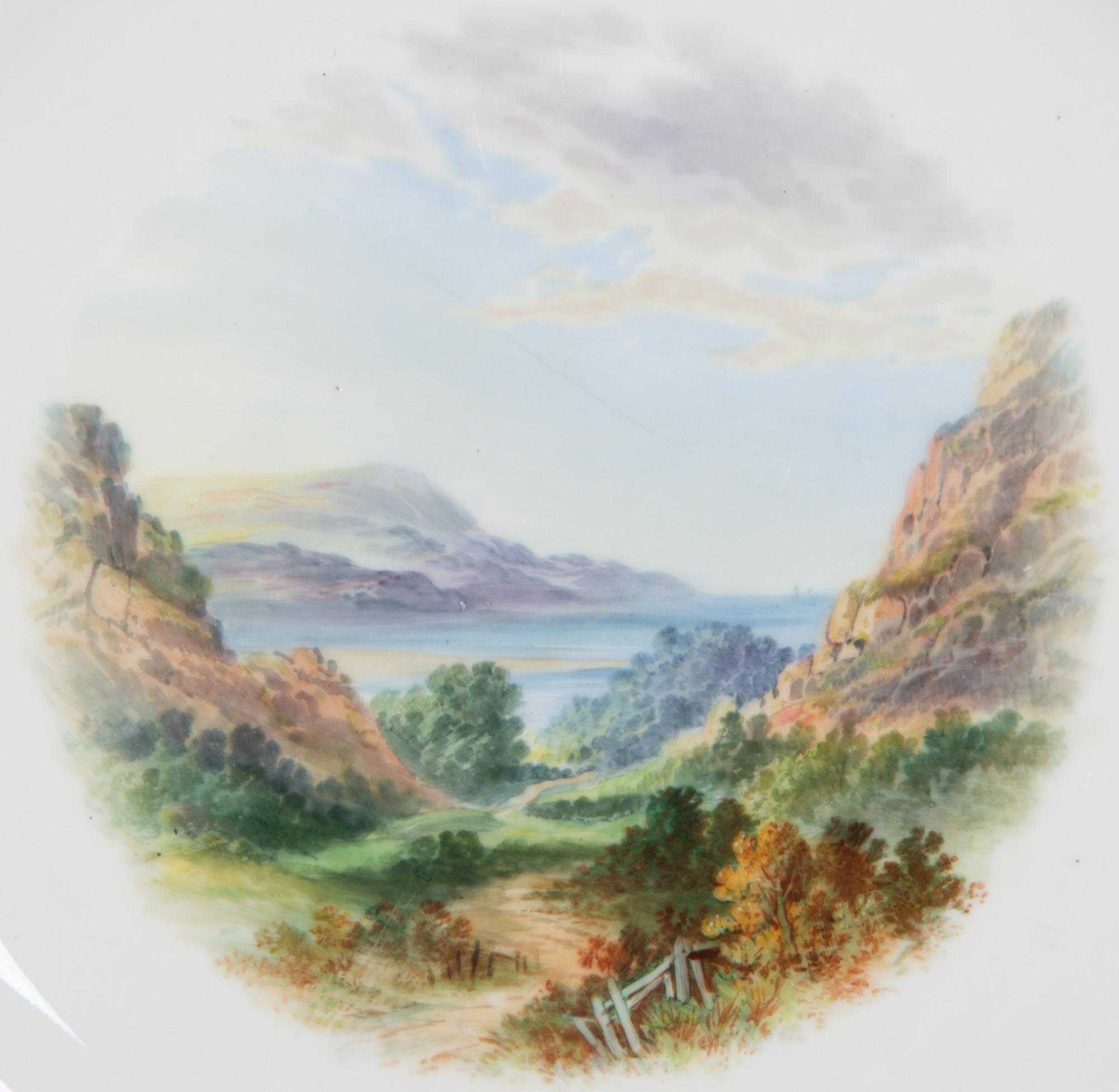 A Set of Six English Porcelain Dessert Plates