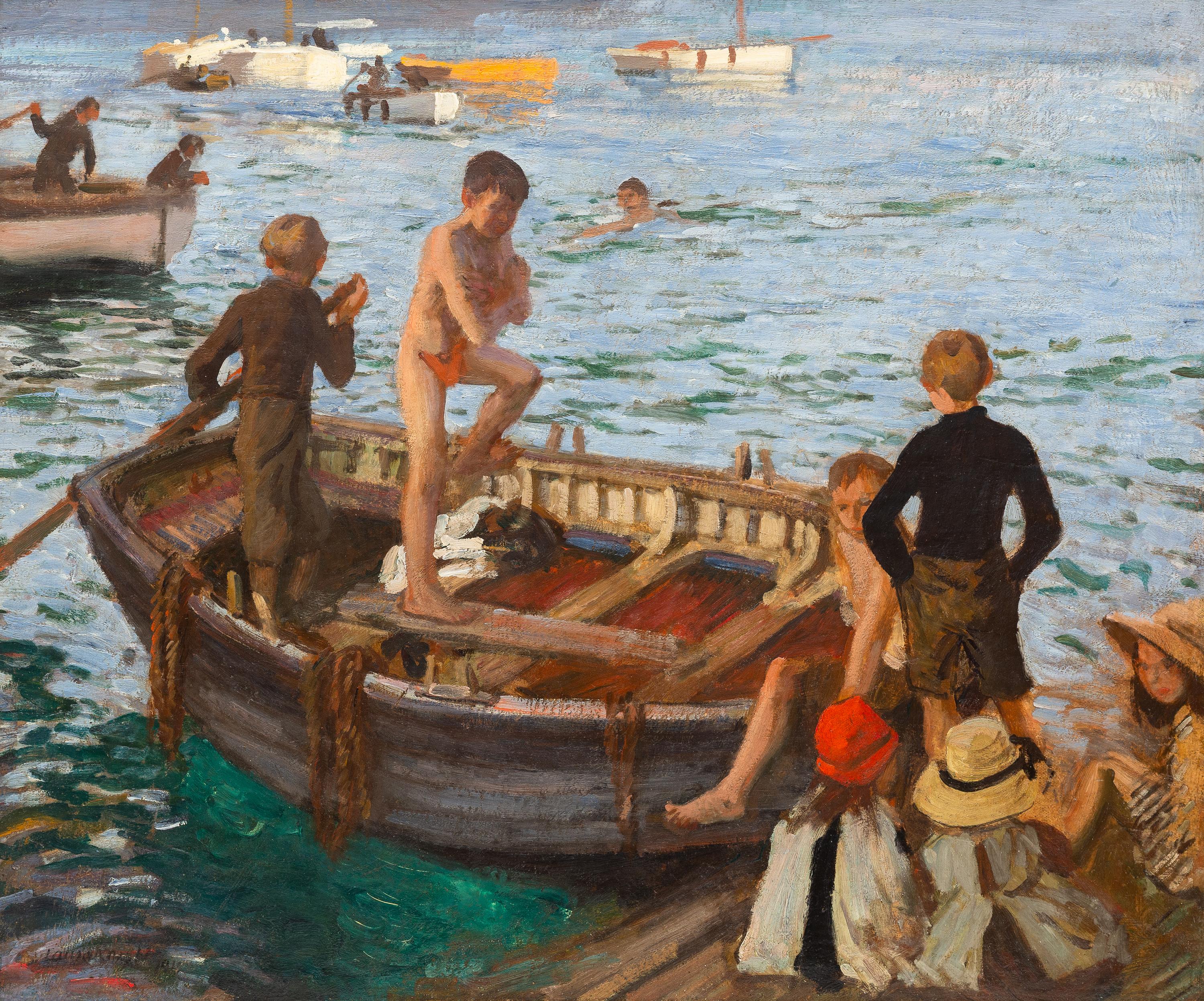 Dame Laura Knight (British, 1877-1970) — Children in a Rowboat, 1916