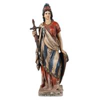 A Polychrome Painted Cast Zinc Goddess of Liberty Figure