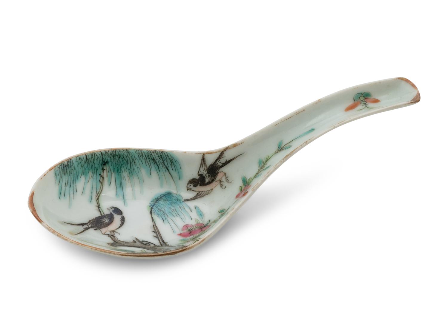 A Set of Seven Chinese Famille Rose Porcelain Spoons
