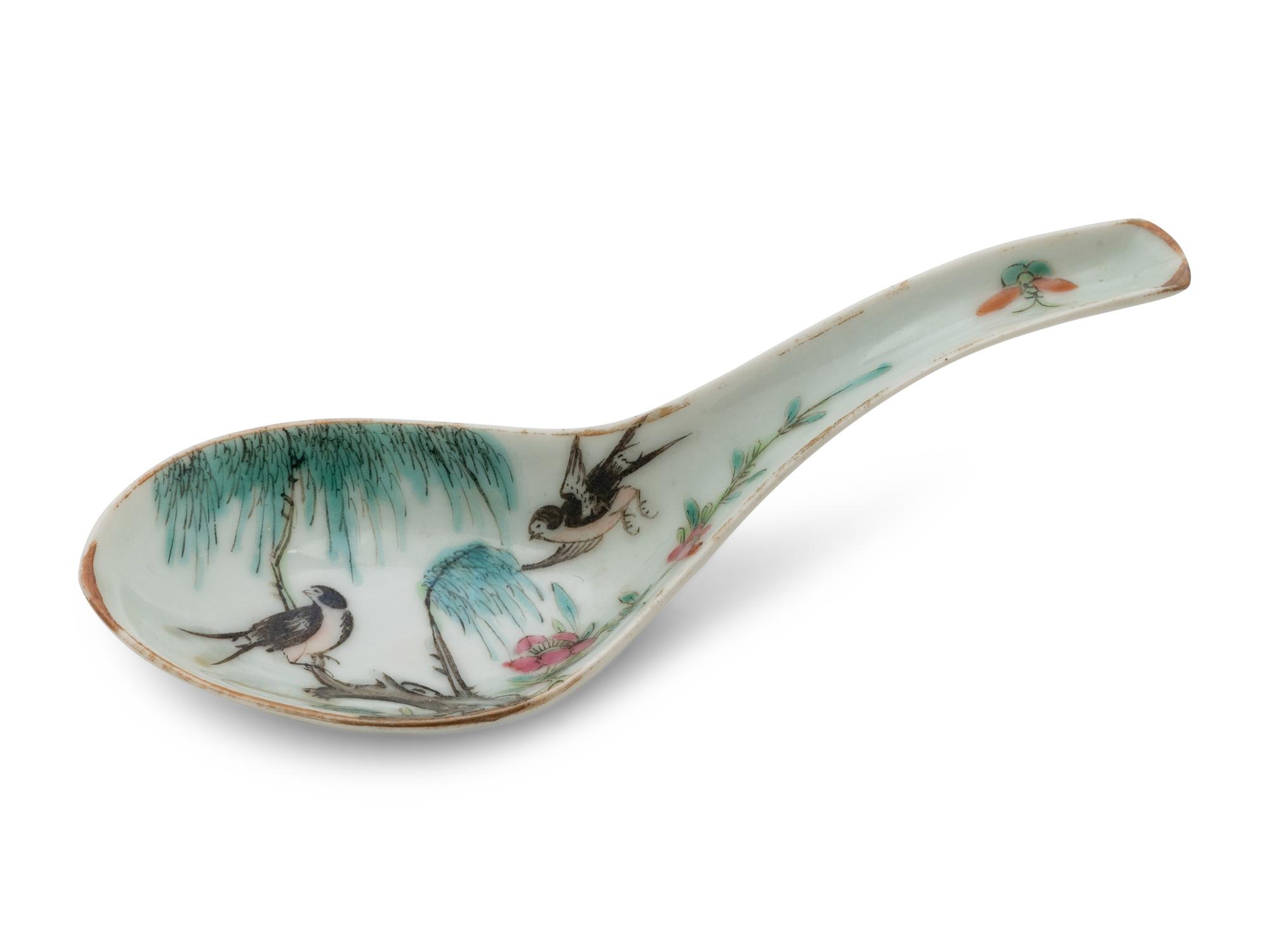 A Set of Seven Chinese Famille Rose Porcelain Spoons