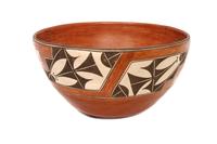 A Zia Polychrome Dough Bowl Height 10 x diameter 18 inches. — CIRCA 1940