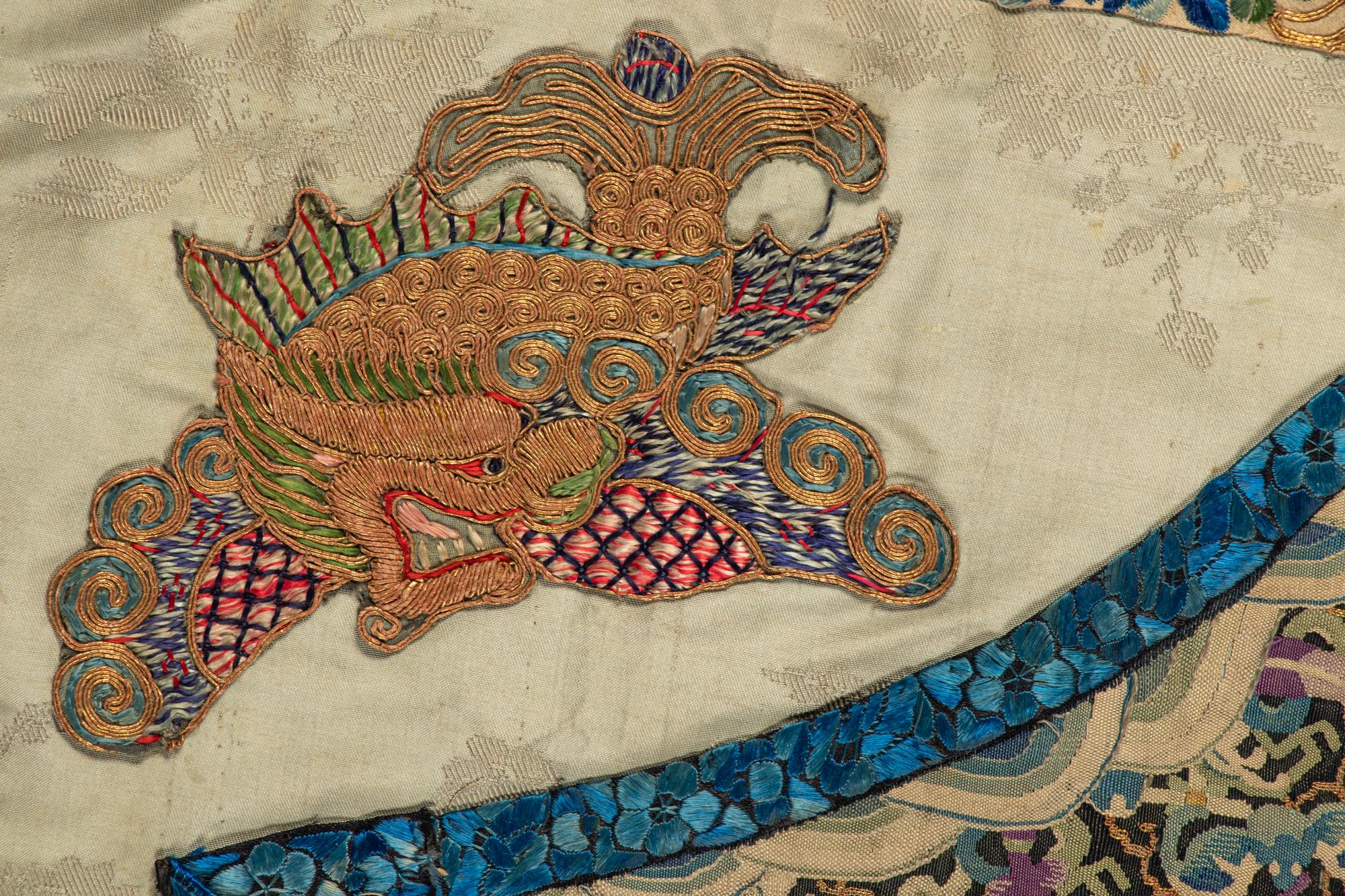 An Embroidered and Kesi Woven Silk Panel