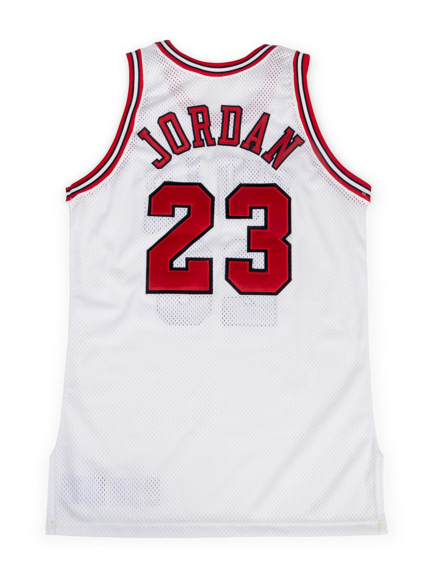 A 1996-97 Michael Jordan Chicago Bulls Game Issued Home Jersey
