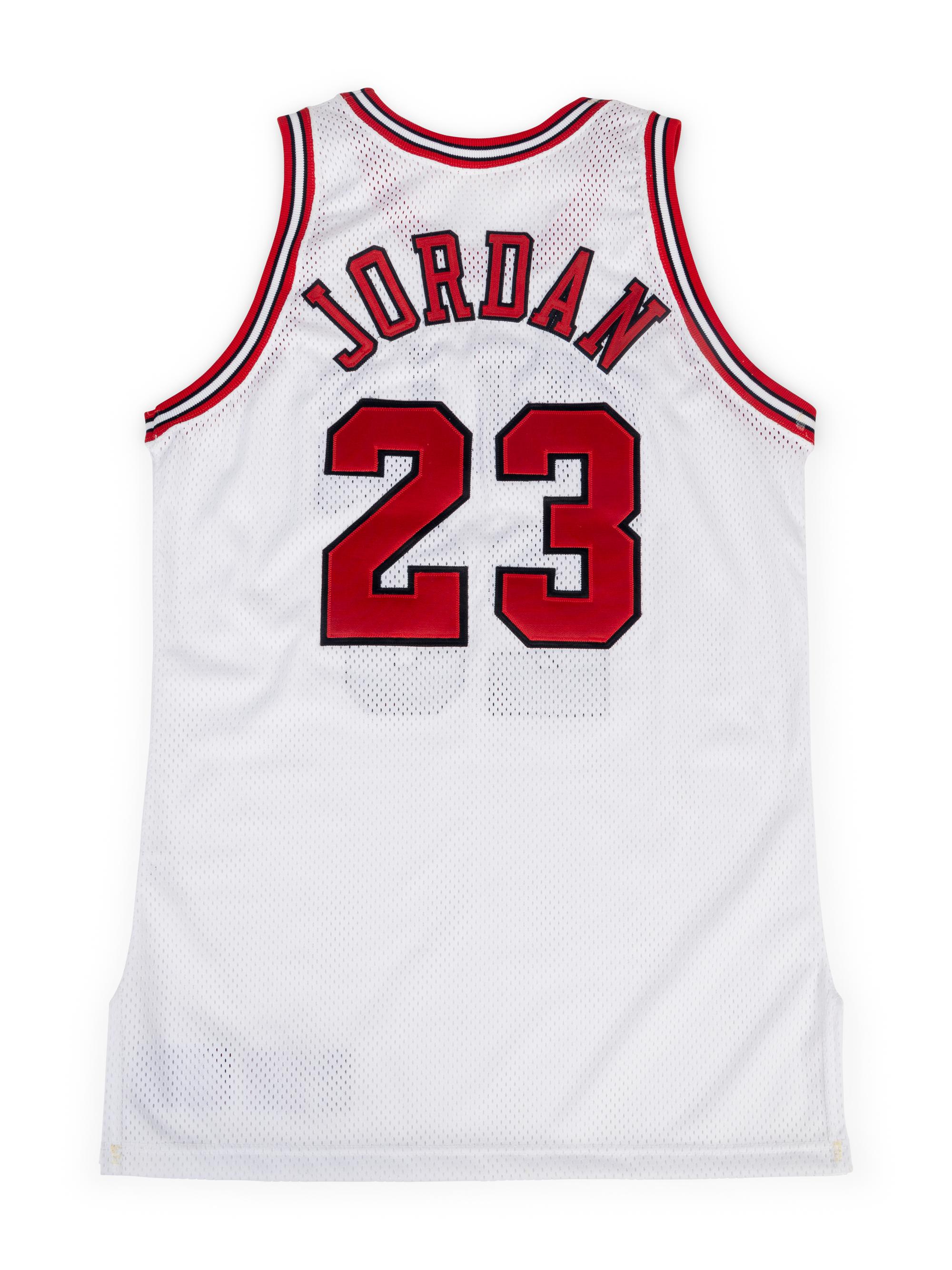 A 1996-97 Michael Jordan Chicago Bulls Game Issued Home Jersey
