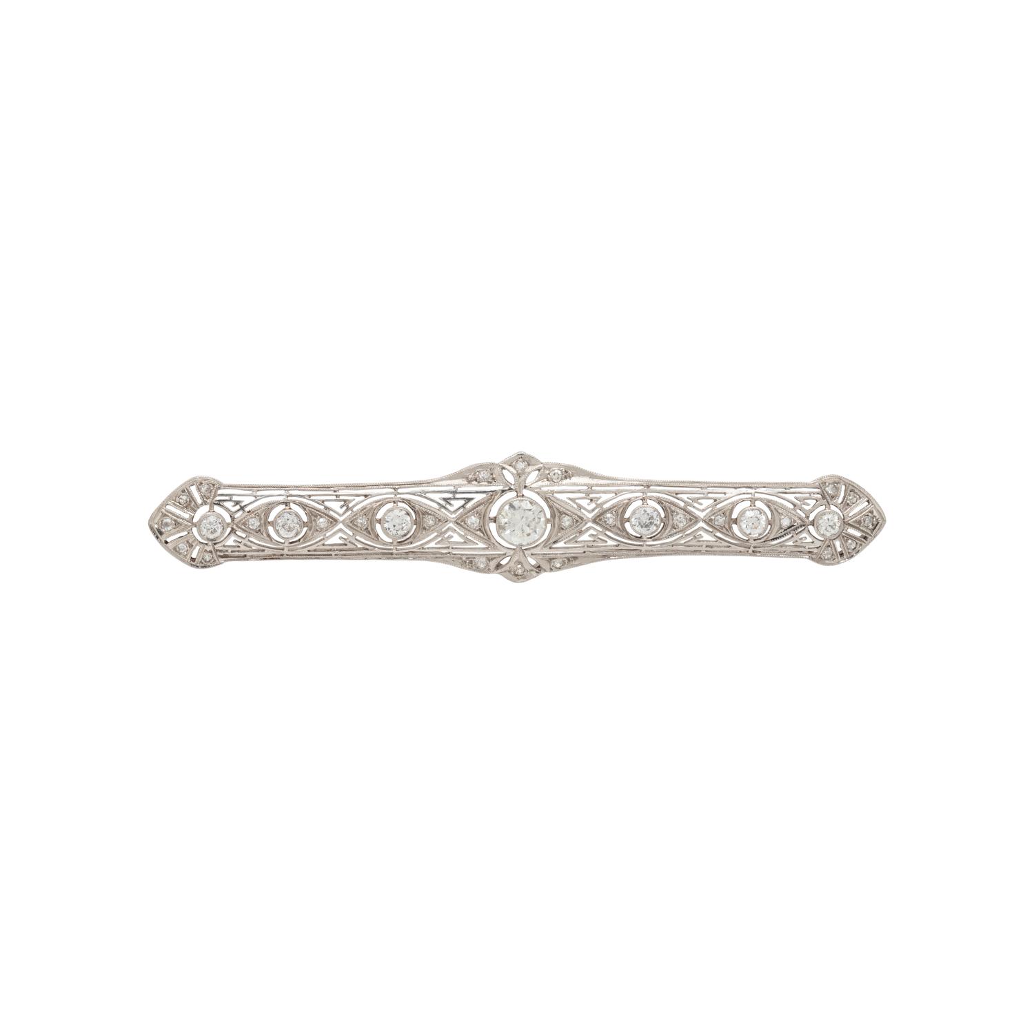 ART DECO, DIAMOND BAR BROOCH