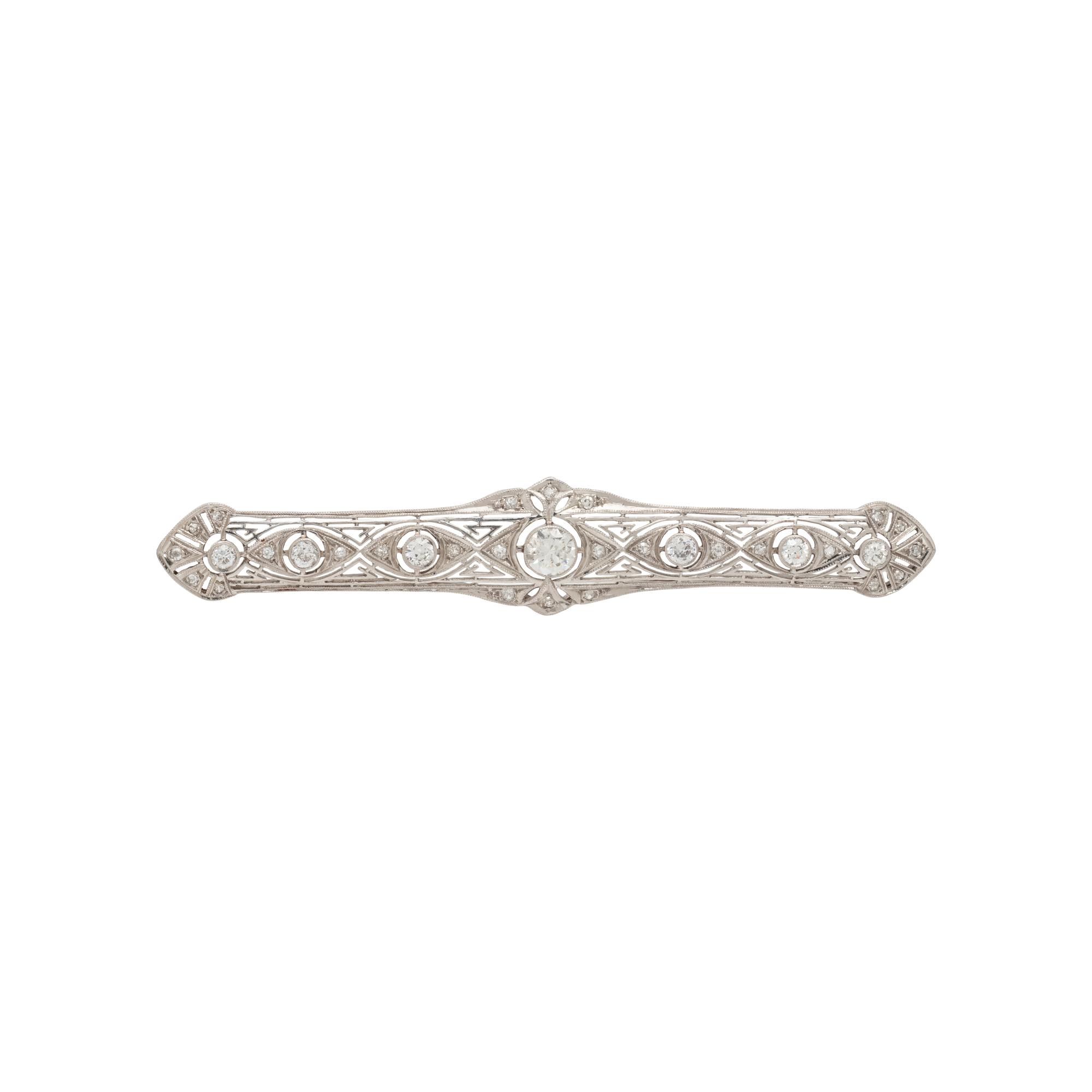 ART DECO, DIAMOND BAR BROOCH