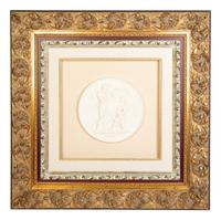 A Set of Three Composition Bas Relief Roundels in Giltwood Frames
