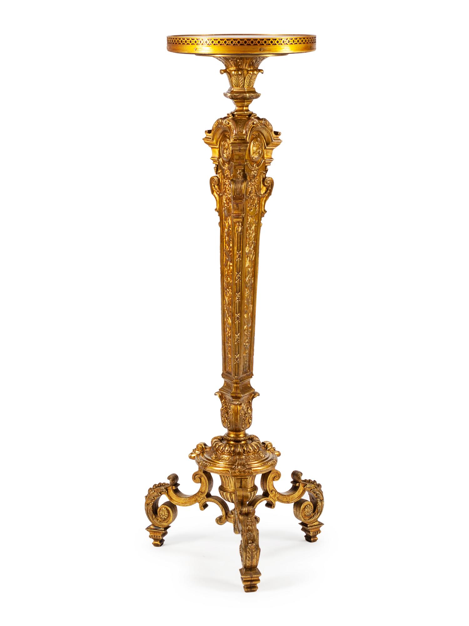A French Gilt Metal Torchere