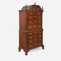 A Chippendale carved mahogany chest-on-chest Attributed to Ebenezer Allen, Jr. (1755-1793) & Cornelius Allen (1767-1835), New Bedford, MA, circa 1775