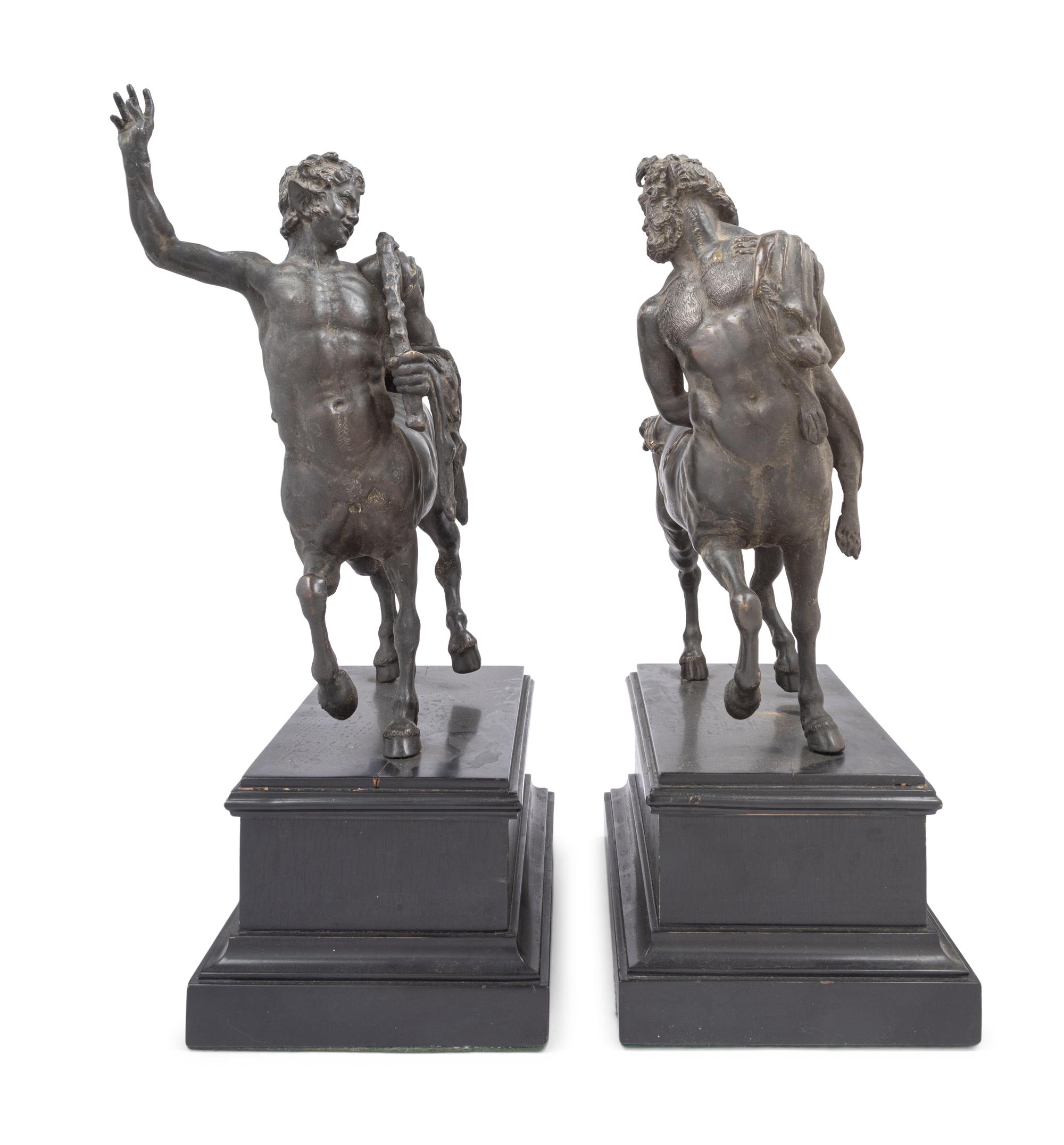 A Pair of Continental Bronze Furietti Centaurs