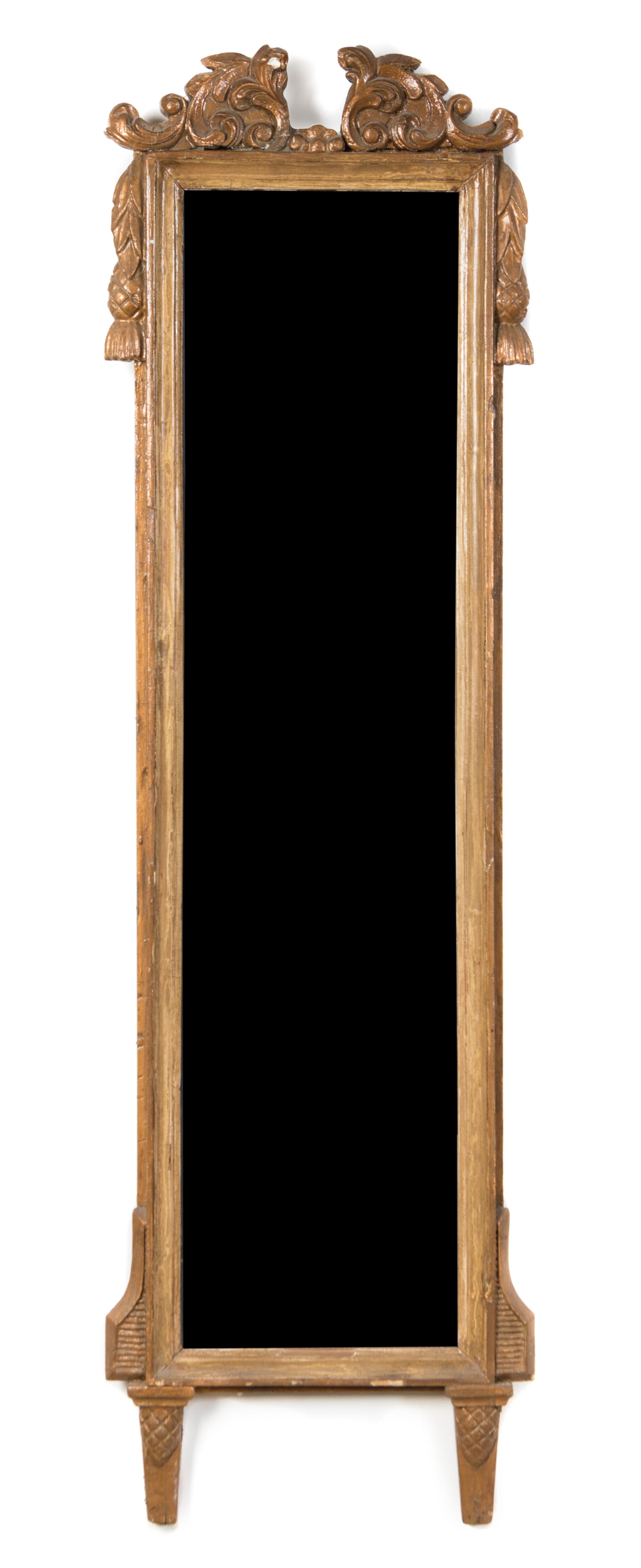 A Continental Giltwood Pier Mirror Height 43 inches.
