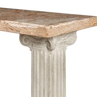 An Italian Style Marble-Top and Plaster Column Console Table