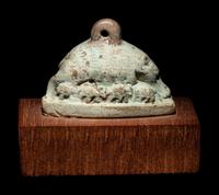 An Egyptian Faience Sow with Piglets