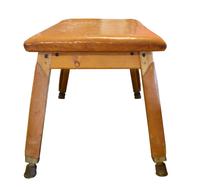 A Leather and Wood Vaulting Table 70" W x 38.5" D x 37" H — Czech Republic, Circa 1930