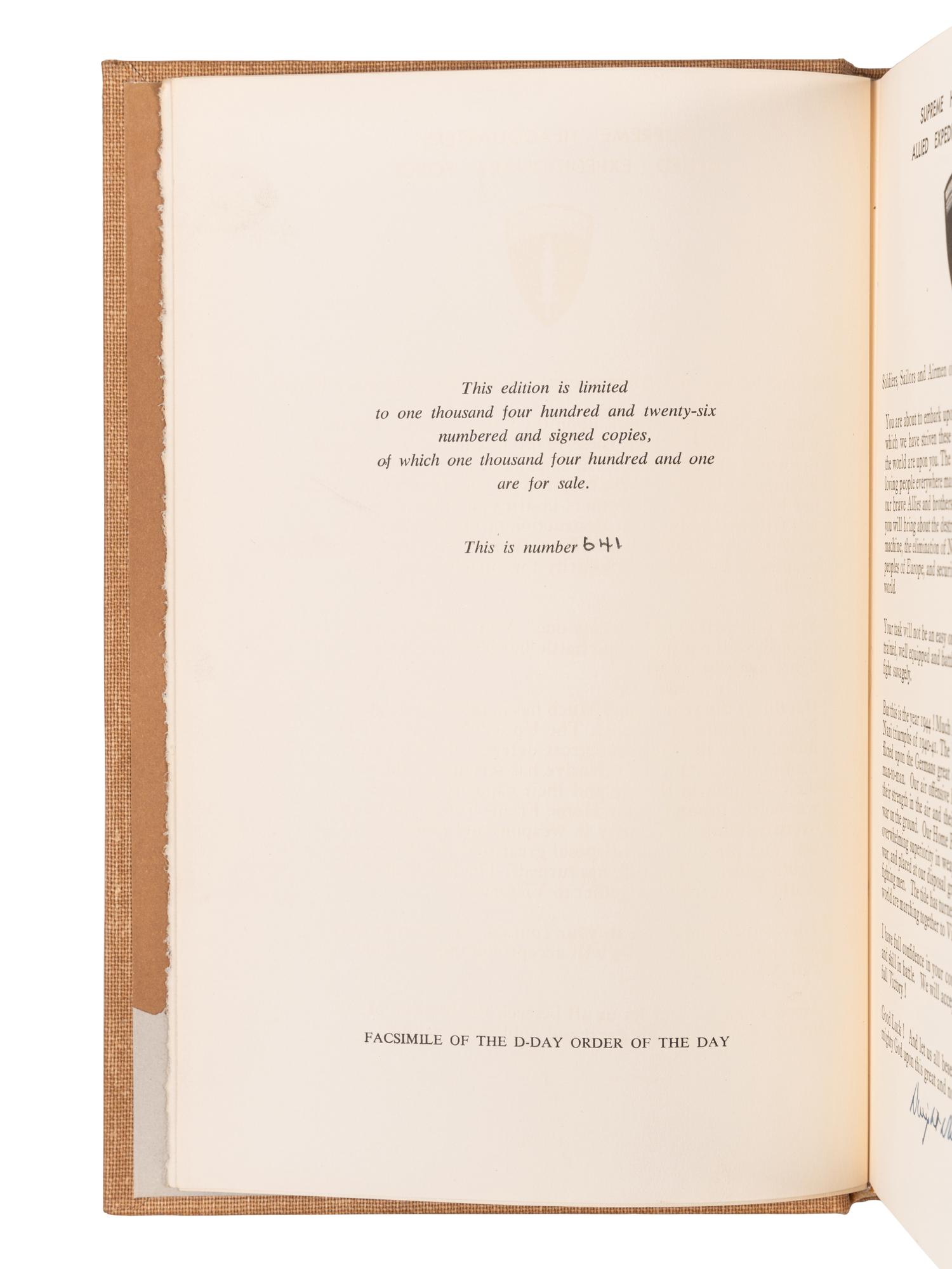 EISENHOWER, Dwight D. (1890-1969). Crusade in Europe . Garden City, NY: Doubleday & Company, 1948.