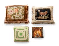 Four Needlepoint Pillows