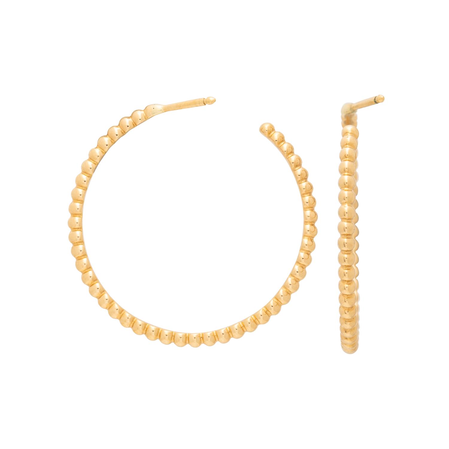 VAN CLEEF & ARPELS, YELLOW GOLD 'LA PERLÉE' HOOP EARRINGS