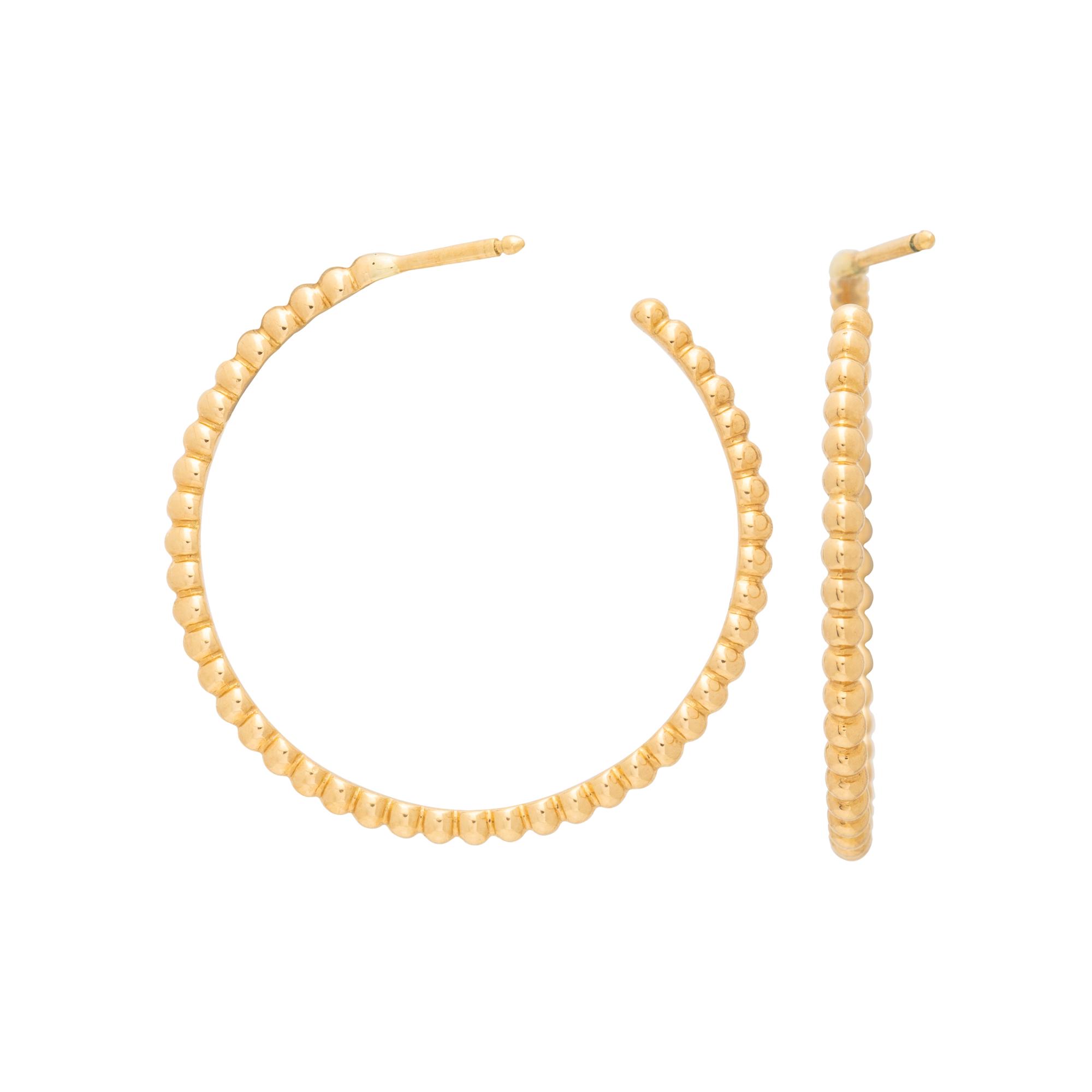 VAN CLEEF & ARPELS, YELLOW GOLD 'LA PERLÉE' HOOP EARRINGS