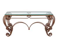 A Rococo Style Wrought Iron and Glass Patio Table — 20TH CENTURY