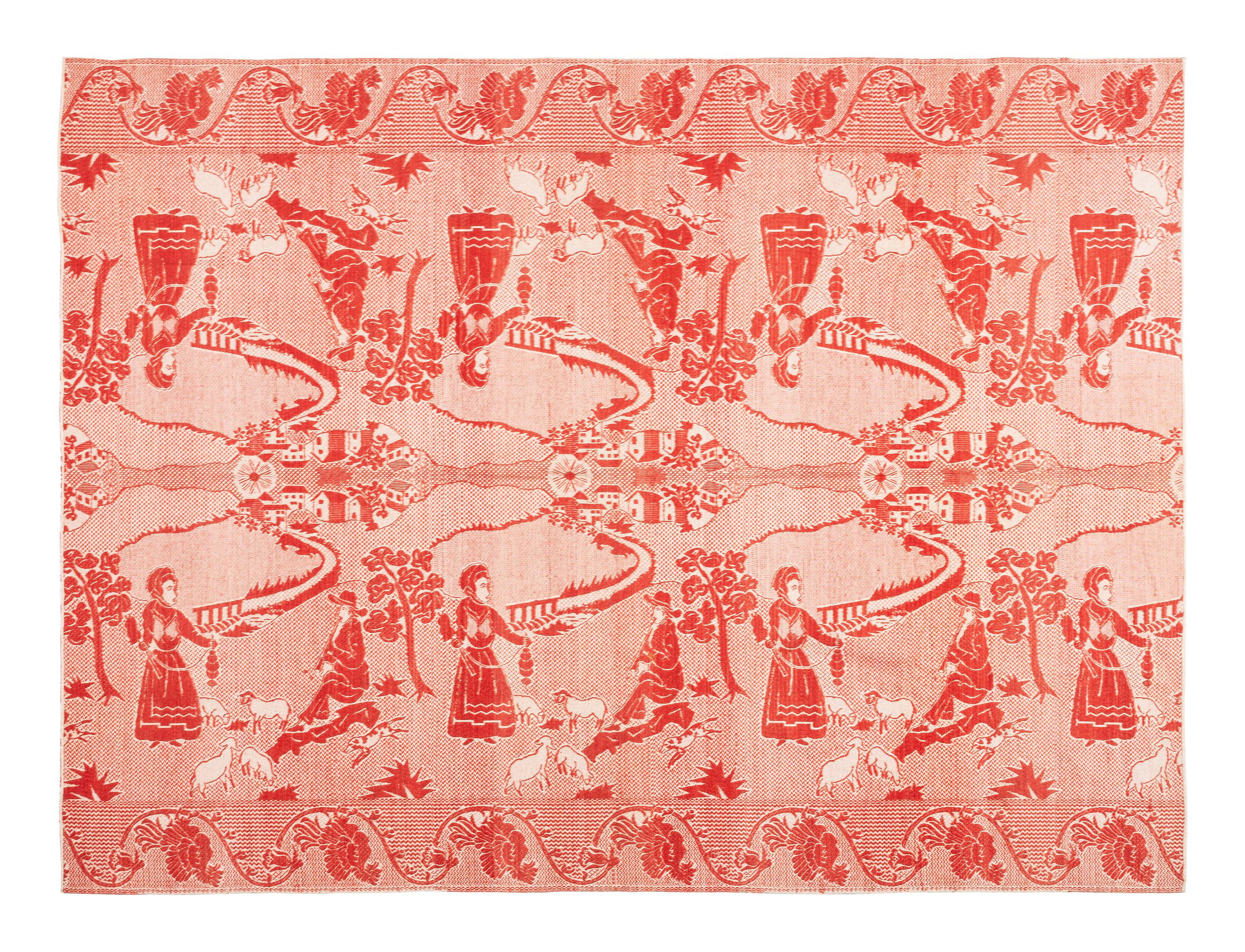 Three Jacquard Woven Coverlets