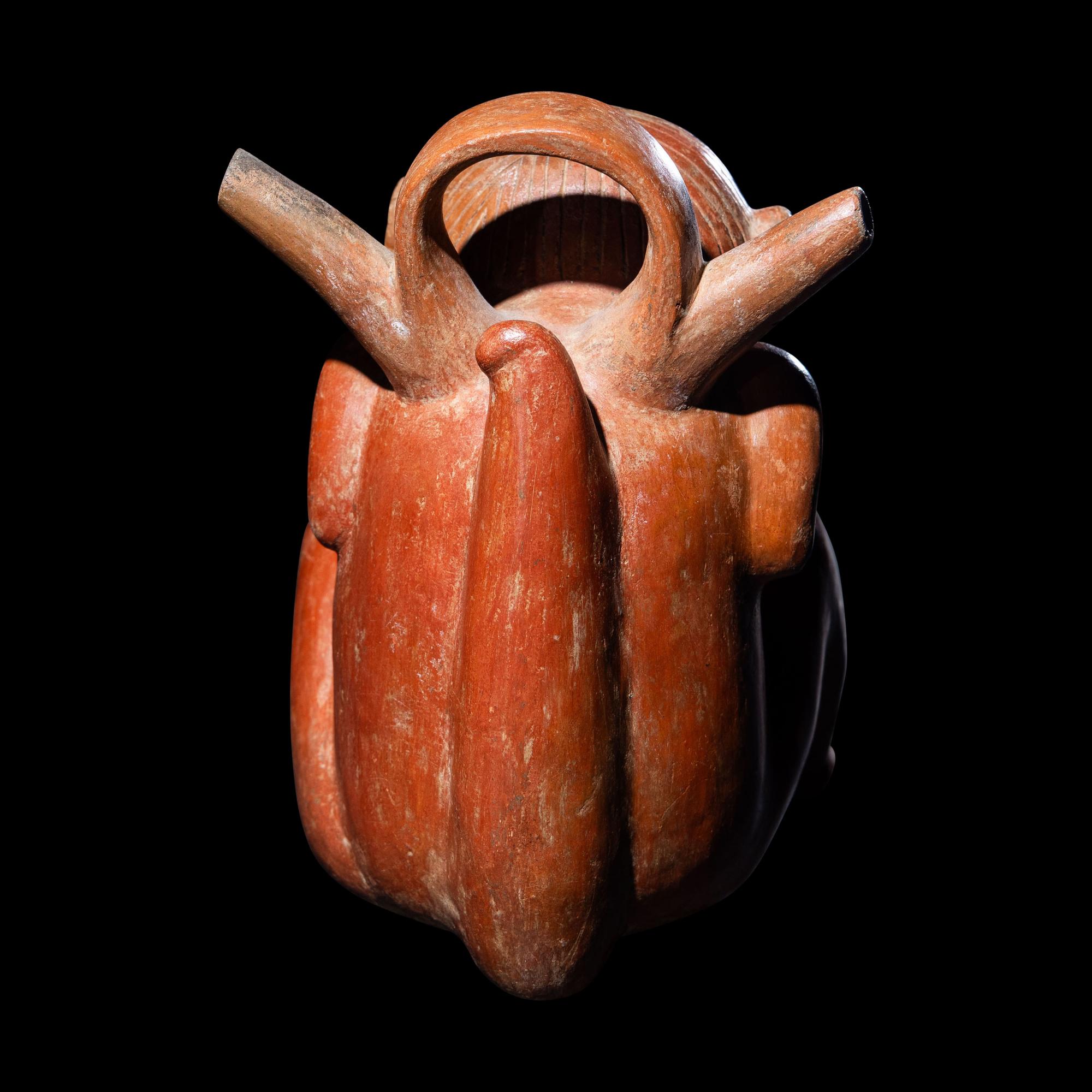 A Calima Terracotta Monkey Effigy Vessel