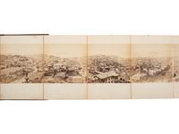 (SAN FRANCISCO.) MUYBRIDGE, Eadweard, photographer. Panorama of San Francisco from California St. Hill . San Francisco, CA: Morse’s Gallery, 1877. 11-panel albumen photograph panorama.