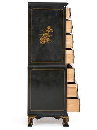 A George III Style Green-Japanned Chest-on-Chest