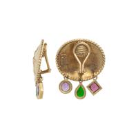 SEIDENGANG, YELLOW GOLD AND MULTIGEM CLIP EARRINGS